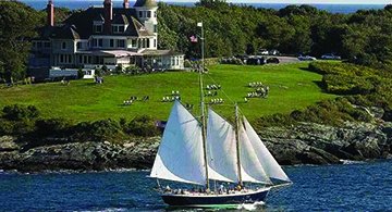 Image of a sailboat at Castle Hill in Newport